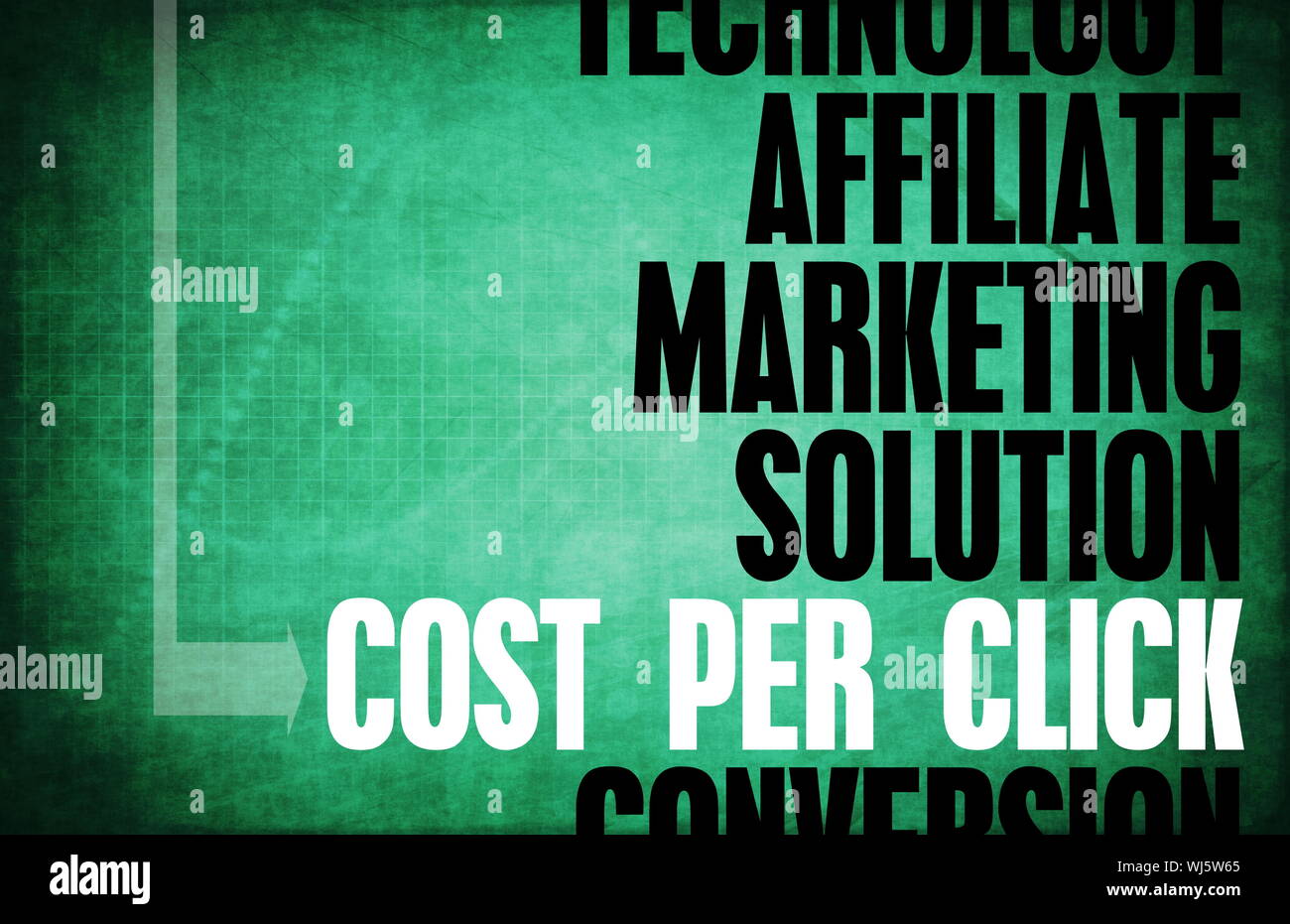 Coût par Cliquez sur les principes de base en tant que concept Banque D'Images