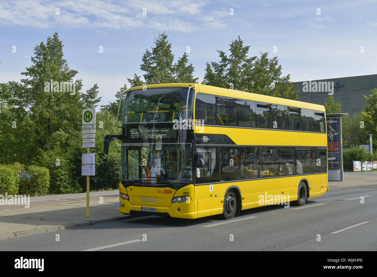 Berlin, Berlin transport services, bus, ligne de bus, le trafic autocars, BVG, l'Allemagne, l'Hohenschönhausen, Hohenschoenhausener Hohenschön, Hohenschönhausen, Banque D'Images