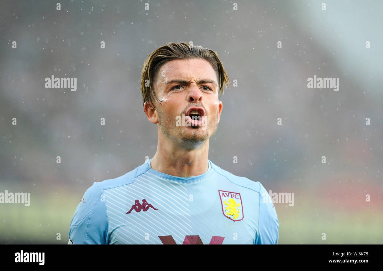 Jack Grealish de Aston Villa montre sa frustration lors du match Premier League entre Crystal Palace et Aston Villa à Selhurst Park , Londres, 31 août 2019 - usage éditorial uniquement. Pas de merchandising. Pour les images de football, les restrictions FA et Premier League s'appliquent inc. Aucune utilisation Internet/mobile sans licence FAPL - pour plus de détails, contactez football Dataco Banque D'Images