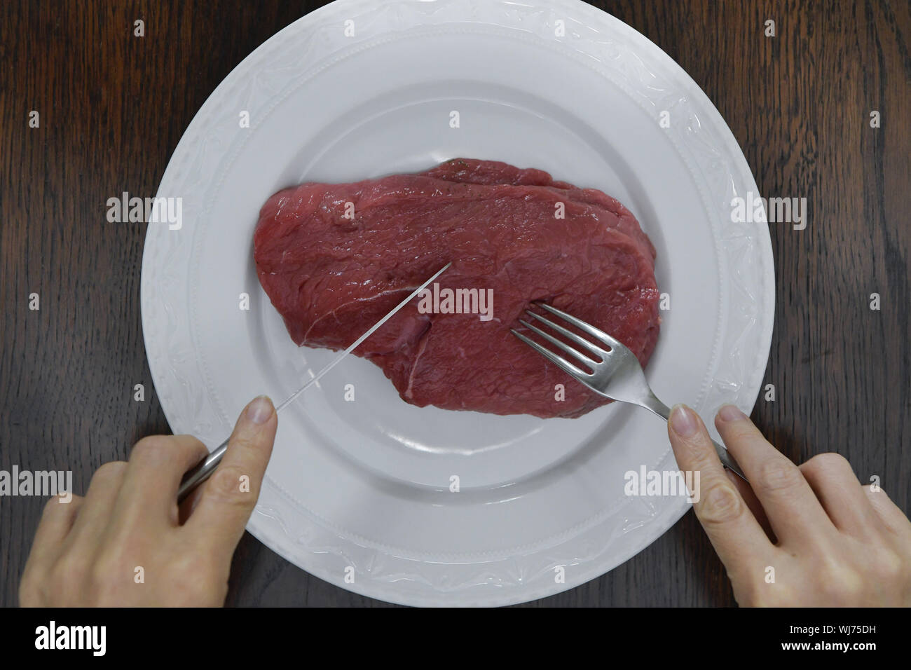 Couverts, Carnivor, en allemand, allemand, plus d'informations en allemand, allemand, l'Allemagne, de l'alimentation, de l'alimentation, de viande, de l'alimentation, la consommation de viande, la consommation de viande, photo, fourche, p Banque D'Images