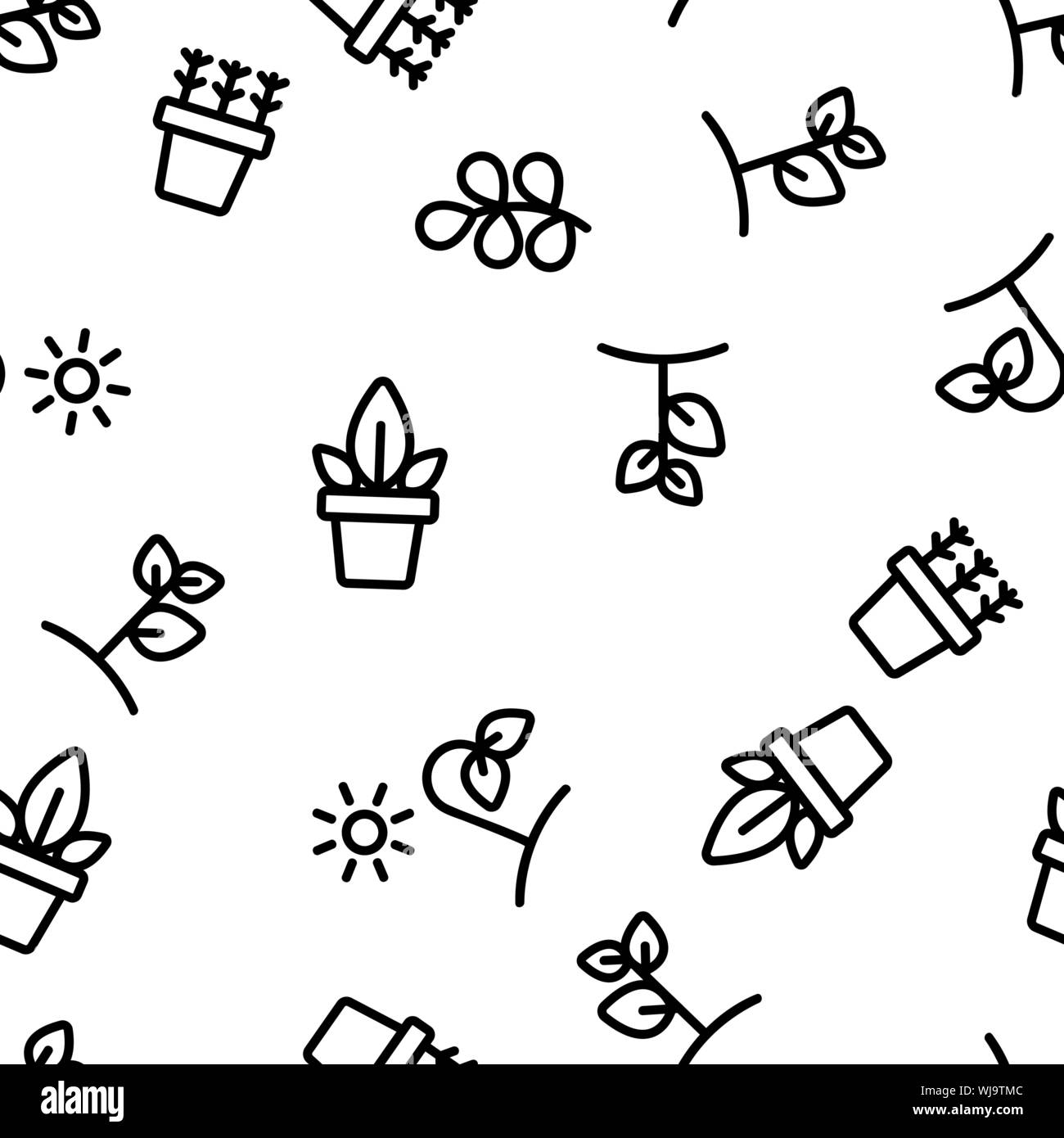 Différentes plantes Vector Pattern transparente Illustration de Vecteur