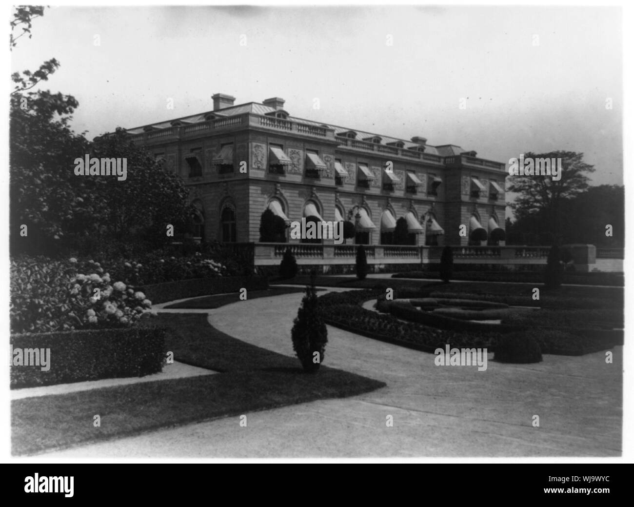 Riz Hamilton Home à Newport, Rhode Island, extérieur, avec vue sur le jardin formel Banque D'Images