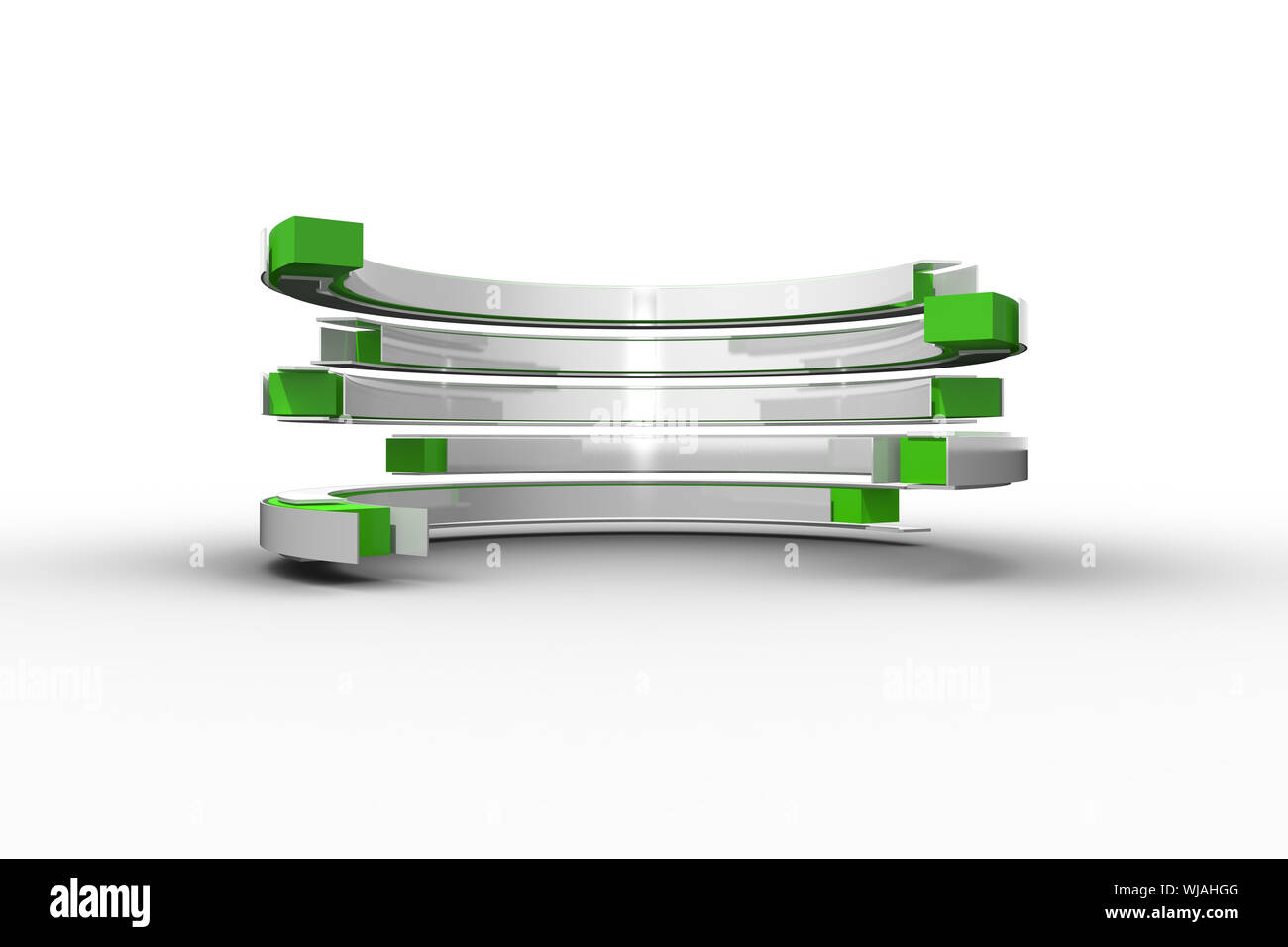Structure courbe verte et blanche Banque D'Images