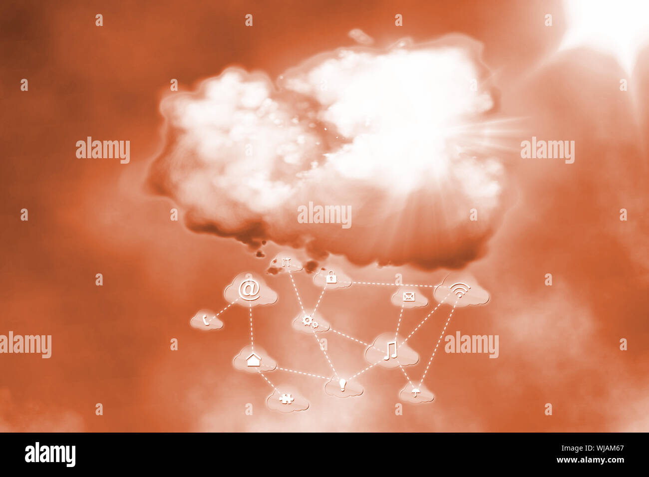 Arrière-plan de cloud computing Banque D'Images
