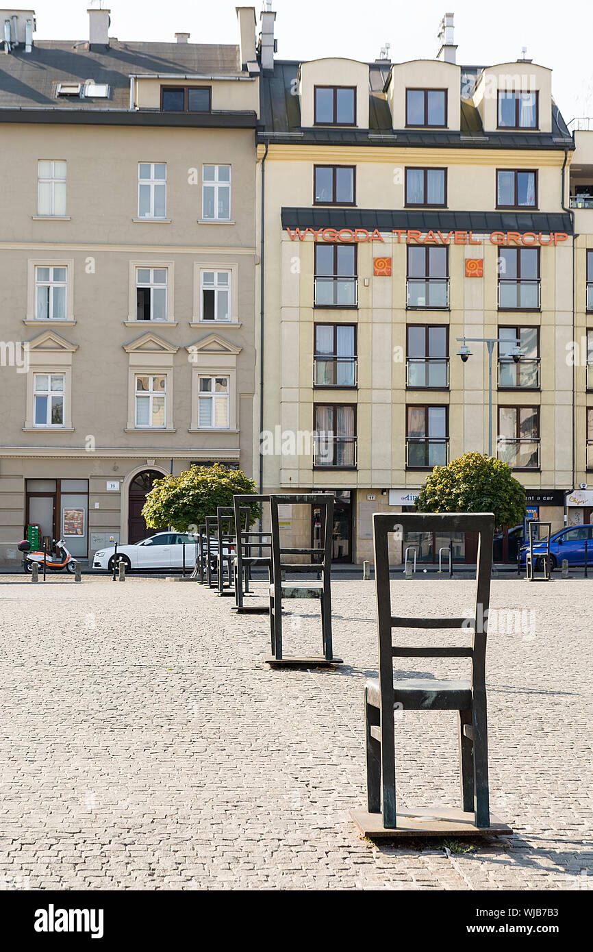 Bohaterow Getta Square au quartier Podgorze à Cracovie (Pologne) Banque D'Images
