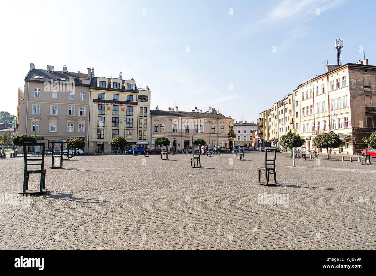 Bohaterow Getta Square au quartier Podgorze à Cracovie (Pologne) Banque D'Images