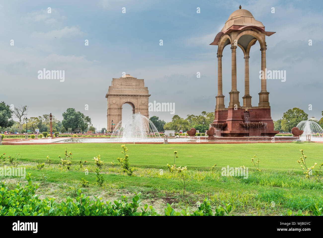 Vue de la porte de l'Inde, New Delhi, Inde, une guerre memorital archictura Banque D'Images
