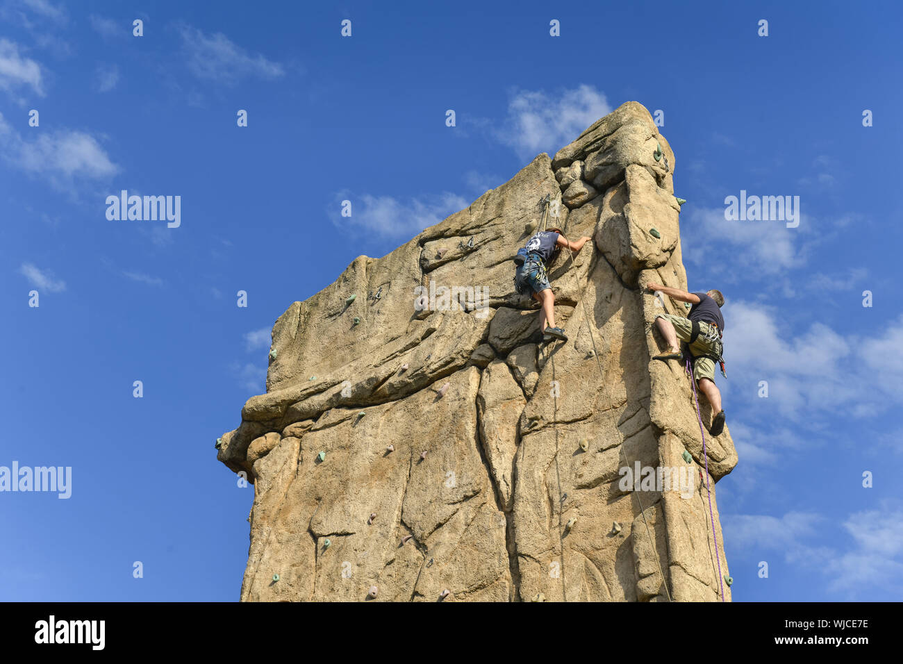 Alpine Club, Club alpin de Berlin, Berlin, DAV, Club alpin allemand, l'Allemagne, freeclimbing, sources minérales, Kletterei, escalade, tour d'escalade, mur Banque D'Images