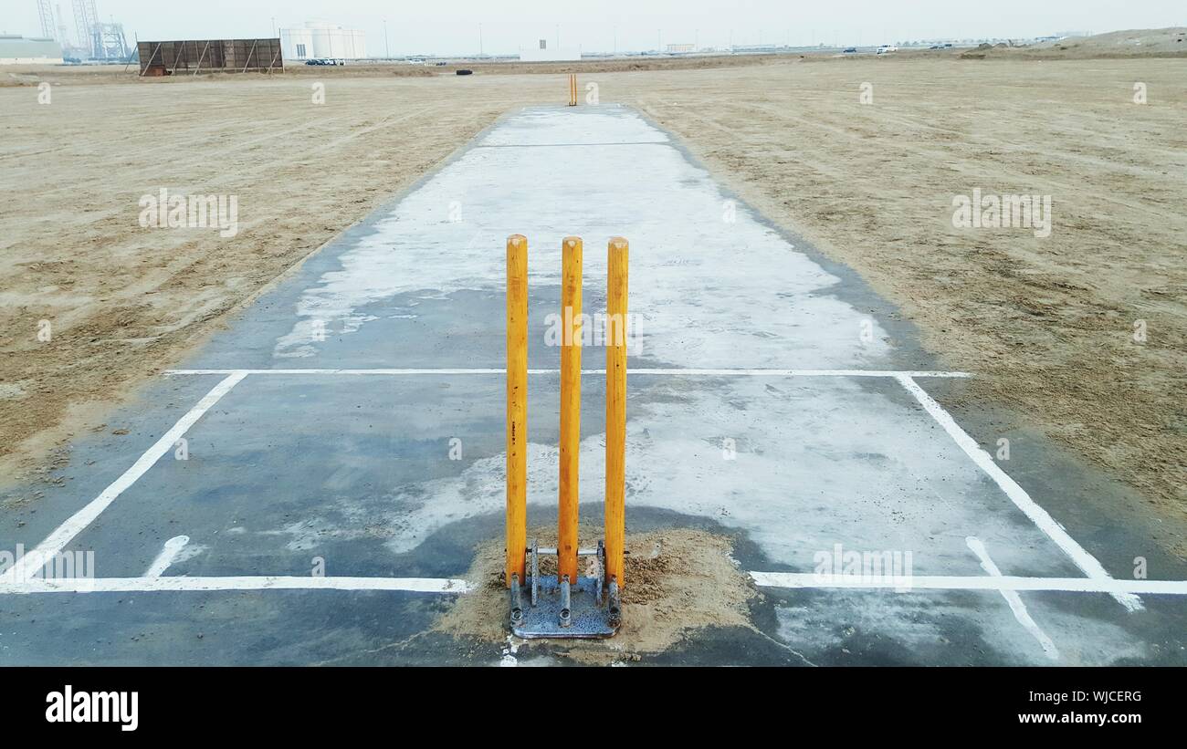 Terrain de Cricket de vide Banque D'Images
