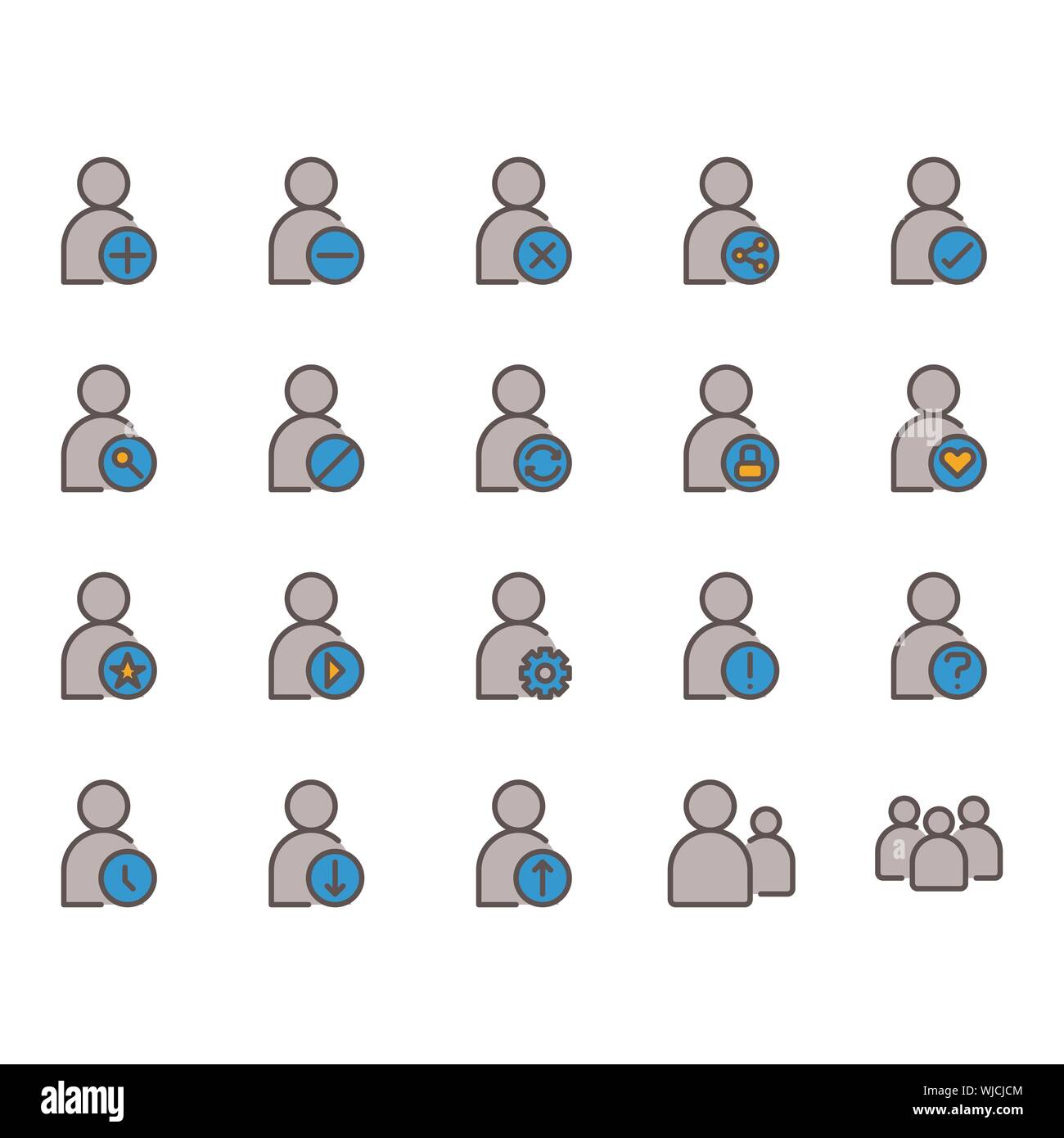 Utilisateur lié icon set. Vector illustration Illustration de Vecteur