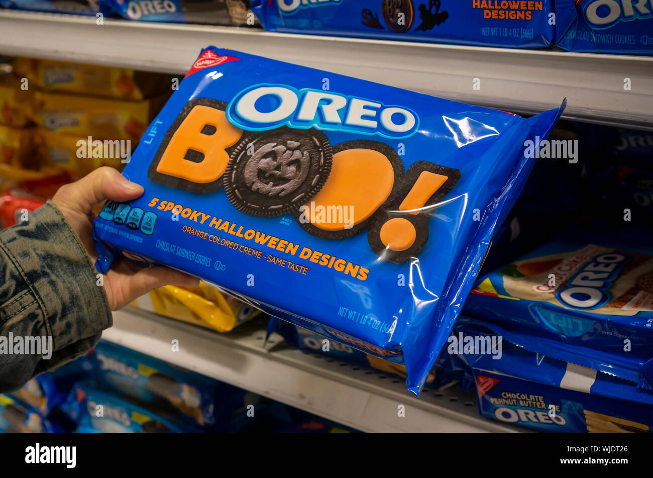 Thème de l'Halloween d'Oreo en magasin à New York le Mardi, Août 27, 2019. (© Richard B. Levine) Banque D'Images