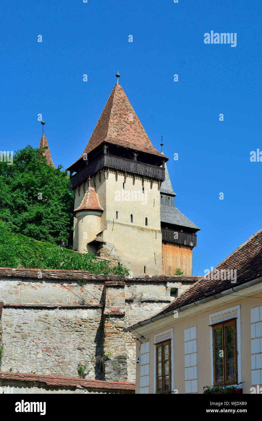 L'église fortifiée de Biertan, un village saxon en Transylvanie. Site du patrimoine mondial de l'Unesco. Comté de Sibiu, en Transylvanie. Roumanie Banque D'Images