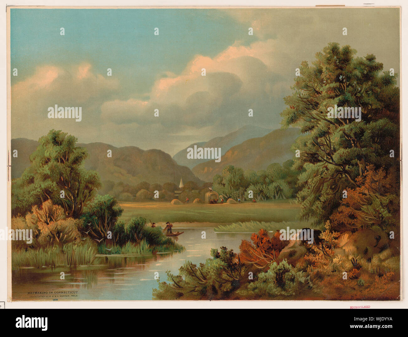 La fenaison au Connecticut Banque D'Images
