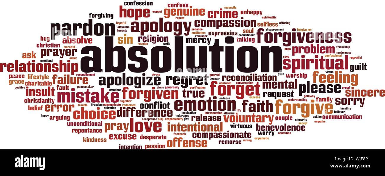 Absolution mot concept cloud. Collage de mots à propos de l'absolution. Vector illustration Illustration de Vecteur