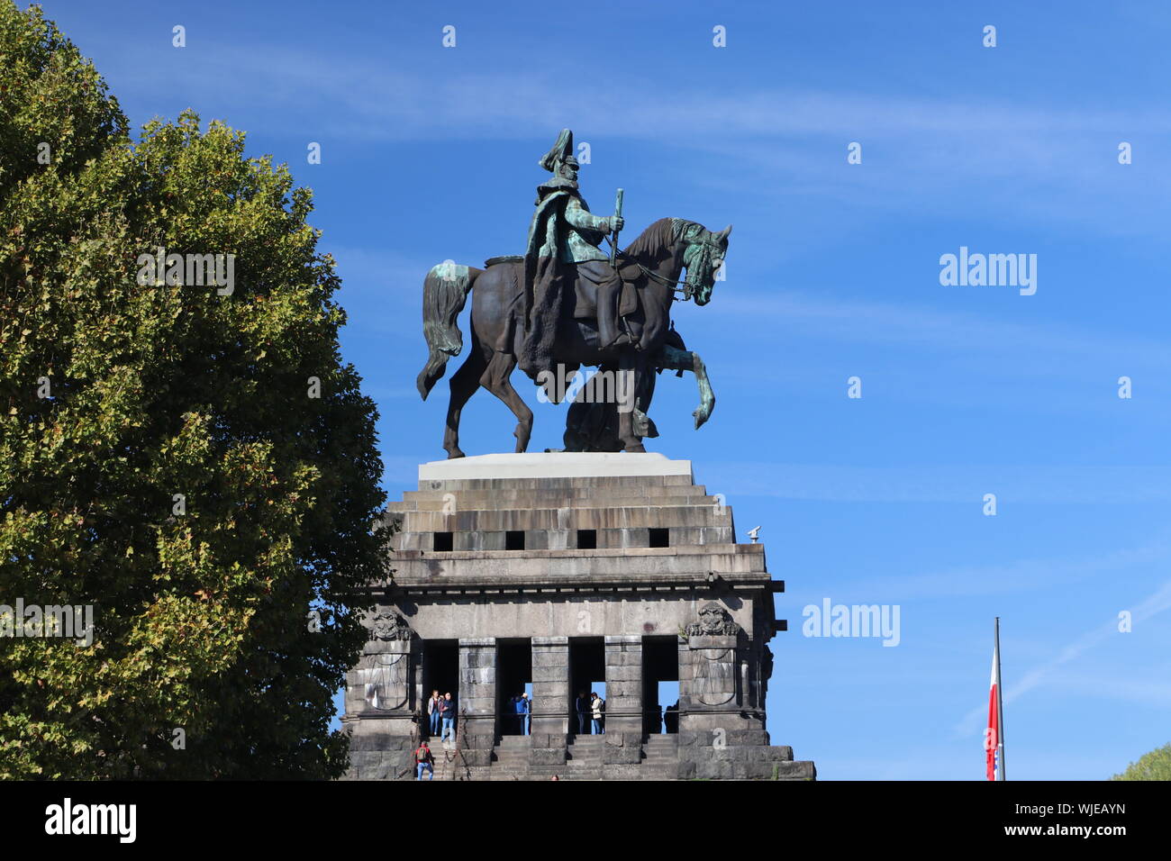 Monument à l'empereur Guillaume I (l'empereur Guillaume), le Deutsches Eck (coin allemand) à Coblence, Allemagne, 05.10.2018 Banque D'Images