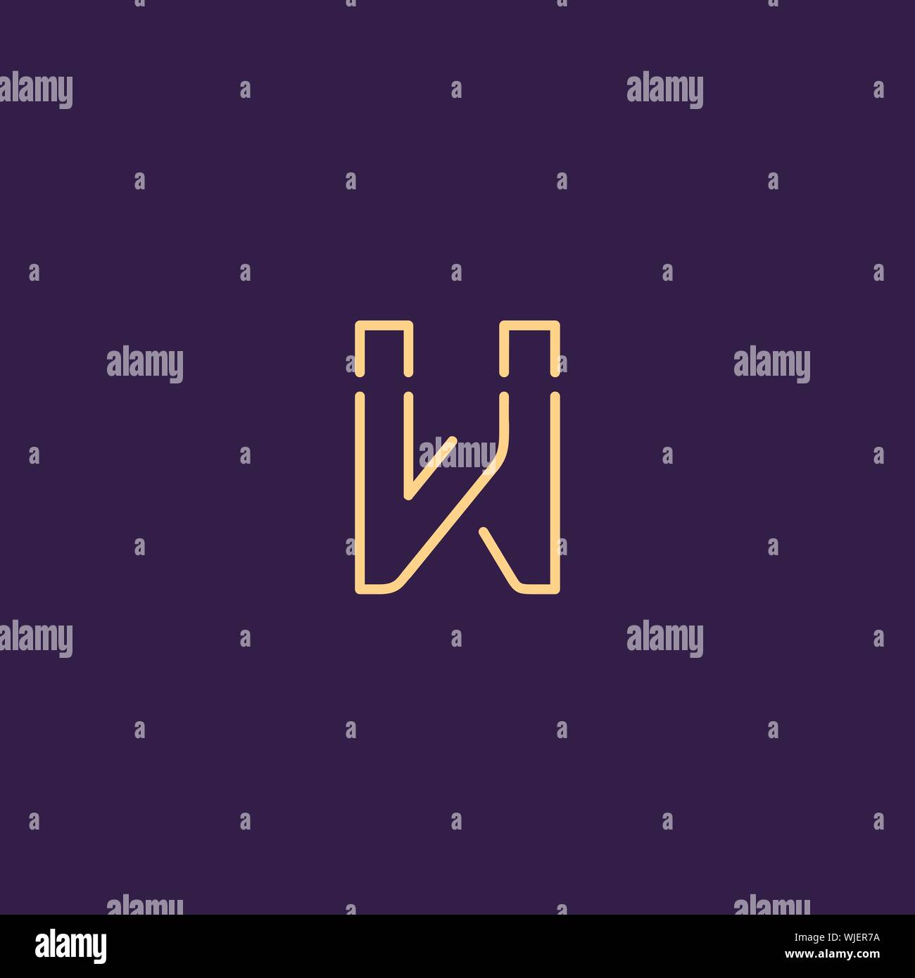 Innovantes de création logo Lettre initiale minimale monogramme W. WW de luxe. Professional conception initiale. Caractères de la classe affaires. Logo symbole de l'alphabet. Illustration de Vecteur