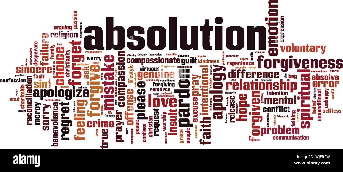 Absolution mot concept cloud. Collage de mots à propos de l'absolution. Vector illustration Illustration de Vecteur