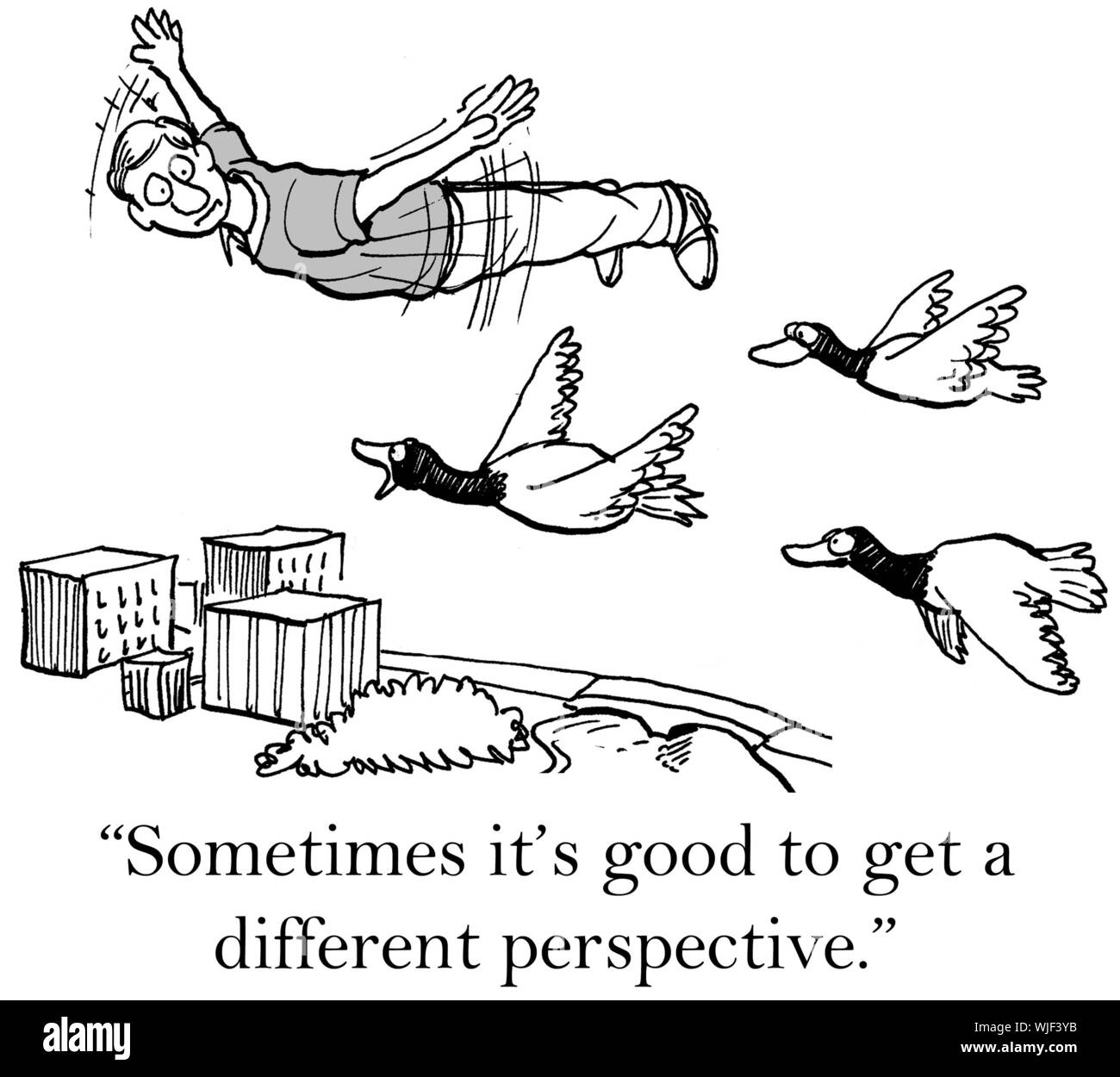 « Parfois il est bon d'avoir une autre perspective." Banque D'Images