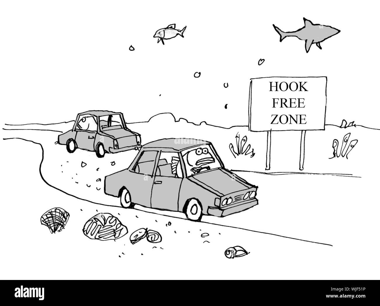 Hook Free Zone. Banque D'Images