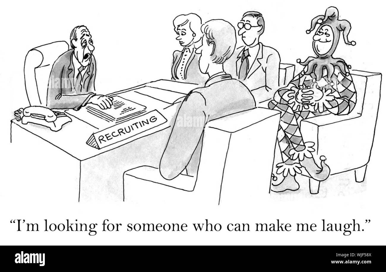 'Je suis à la recherche de quelqu'un qui peut me faire rire." Banque D'Images