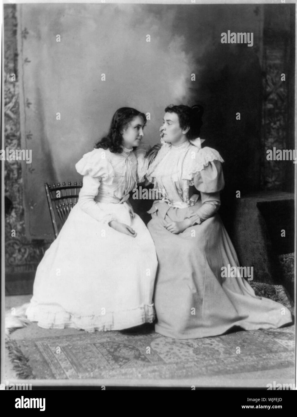 Helen Keller et Anne Sullivan Banque D'Images