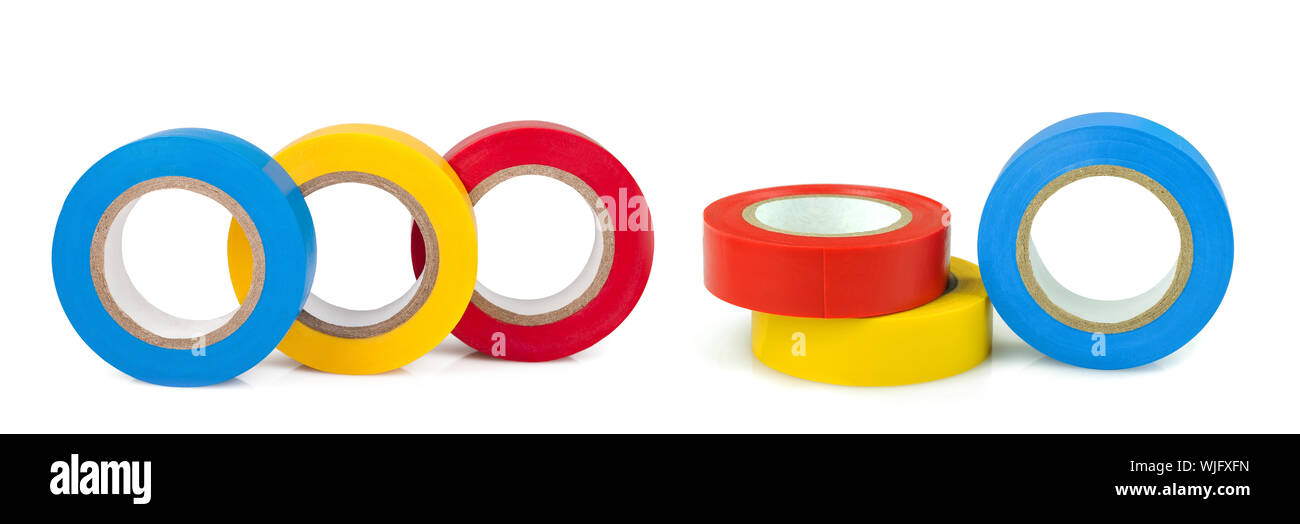 Ruban électrique isolé sur fond blanc Banque D'Images