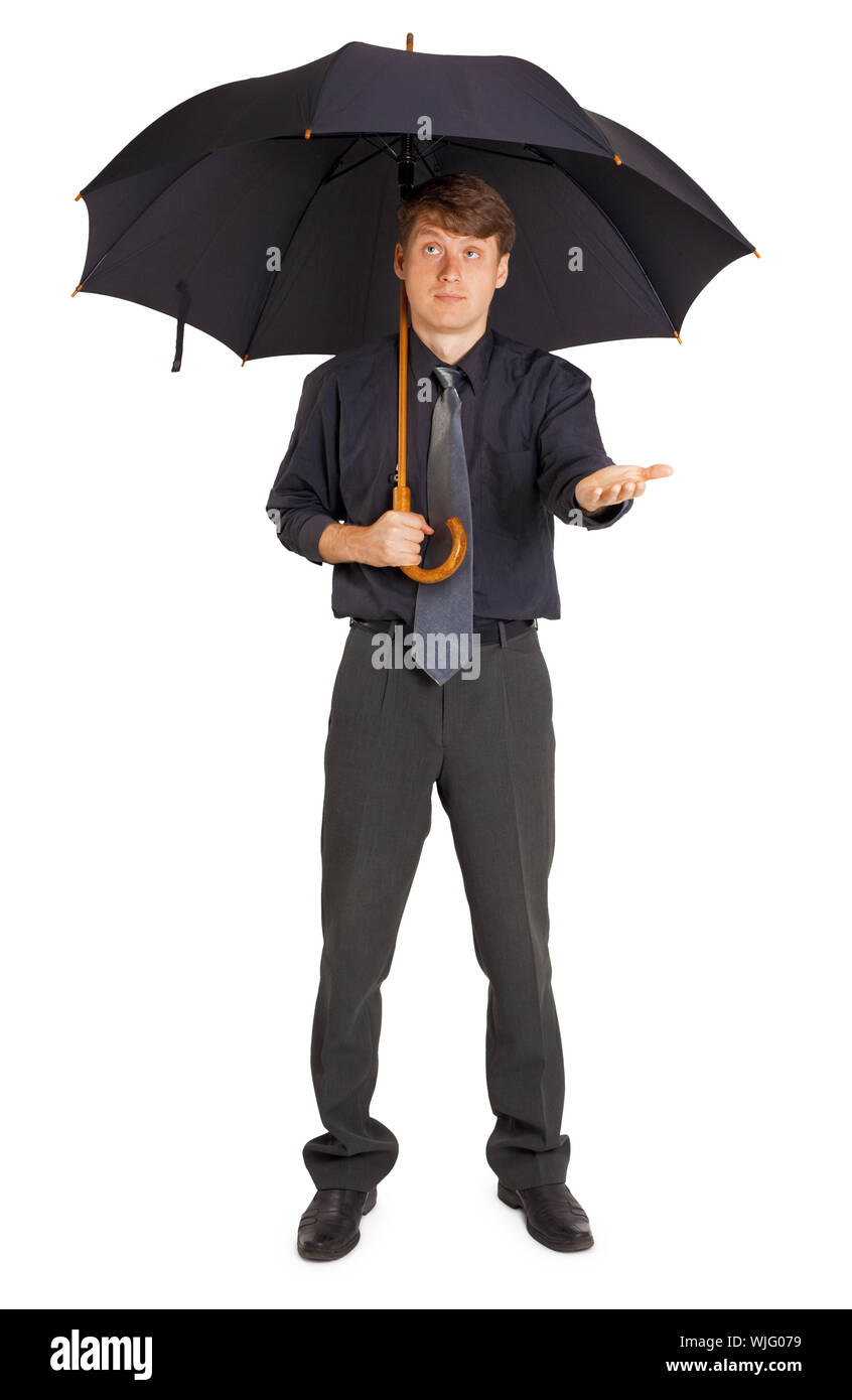 Une personne protégée par un grand parapluie de la pluie Photo Stock - Alamy