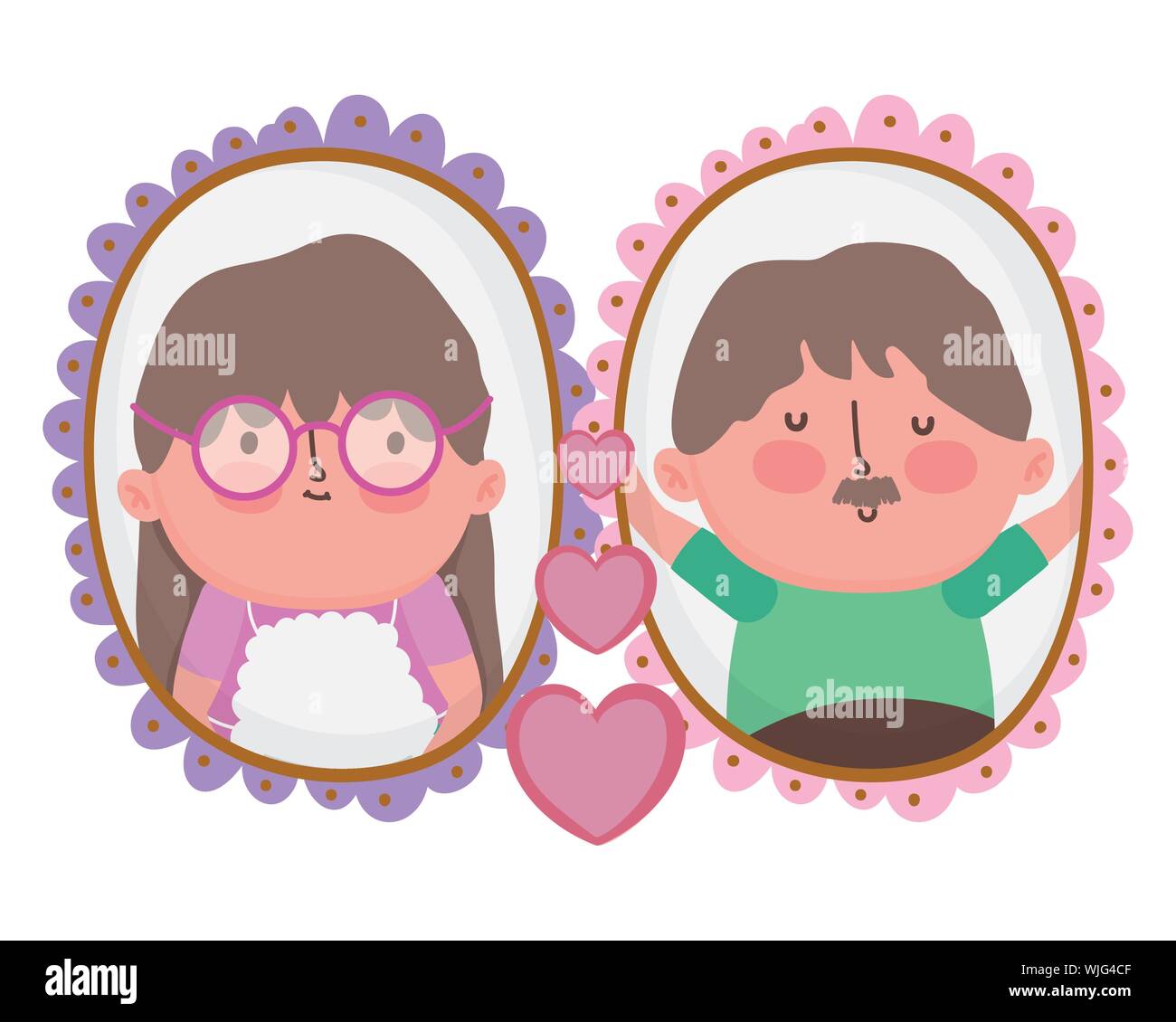 Grand-mère Et Grand-père Clipart Illustration Grands-parents En Fond Blanc 82023860