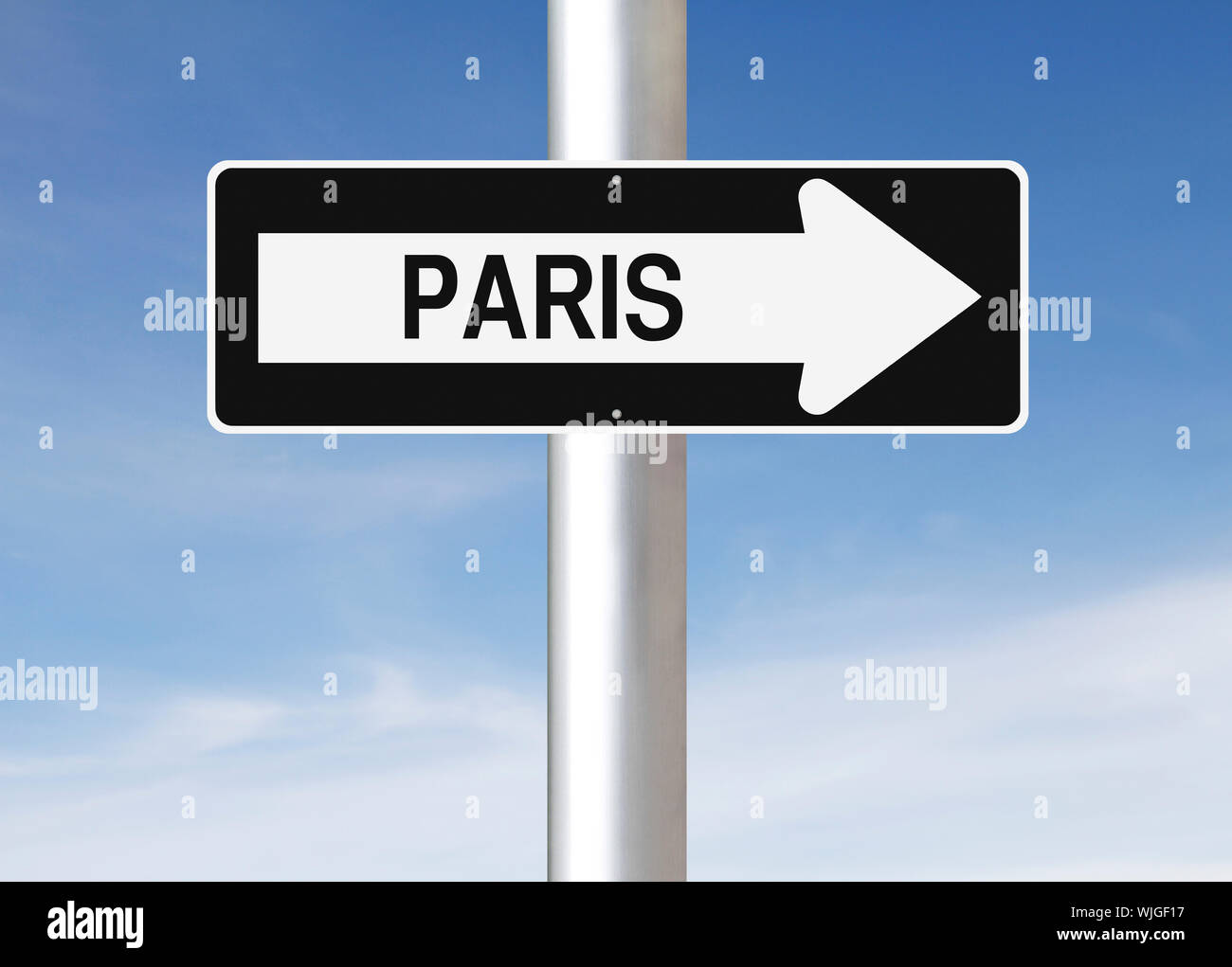 Panneau de signalisation bleu paris Banque de photographies et d’images ...