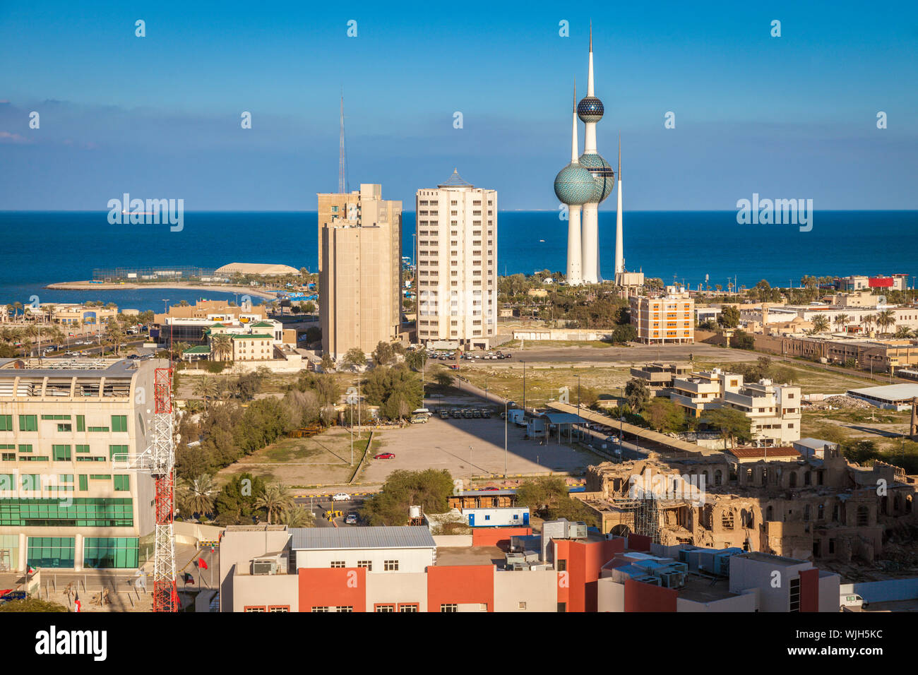 La ville de Koweït panorama - photo aérienne. La ville de Koweït, Koweït. Banque D'Images