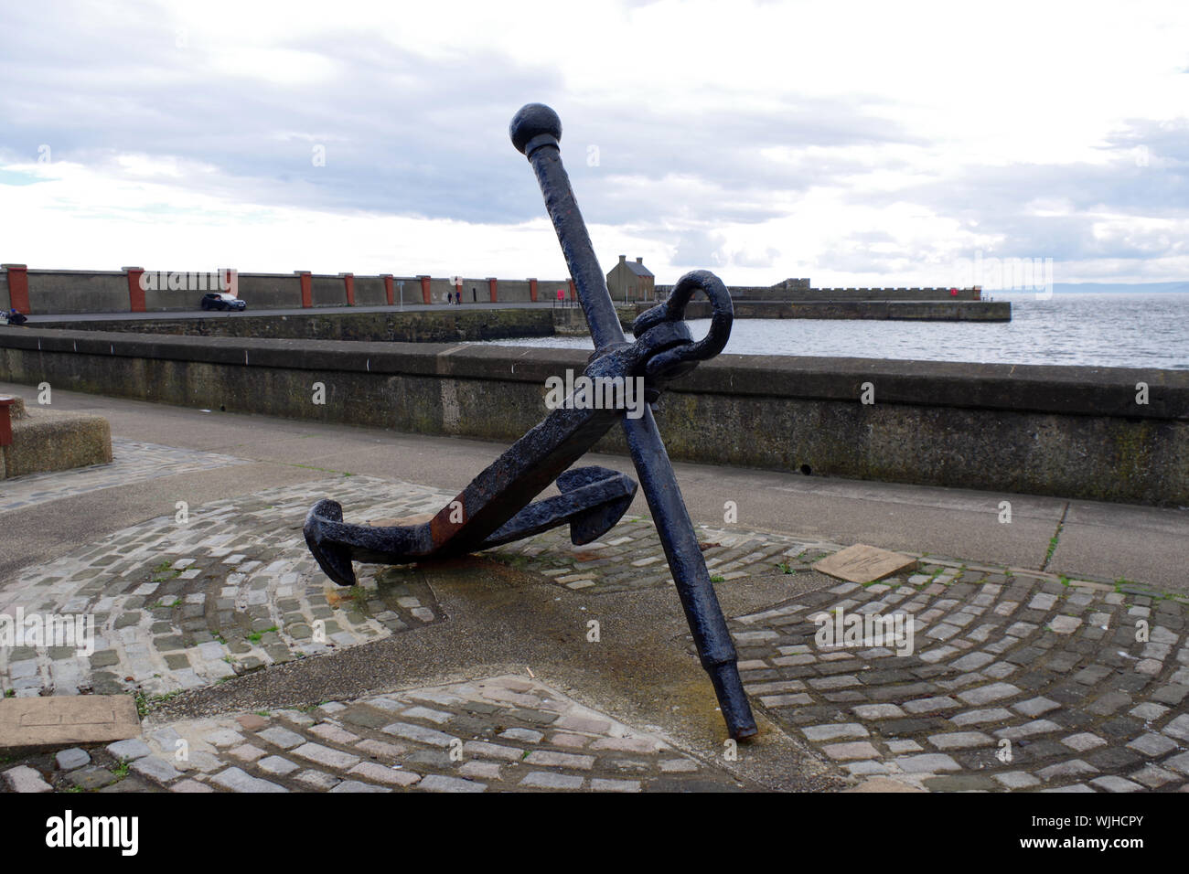 Old rusty anchor au port de Saltcoats, South Ayrshire en Ecosse Banque D'Images