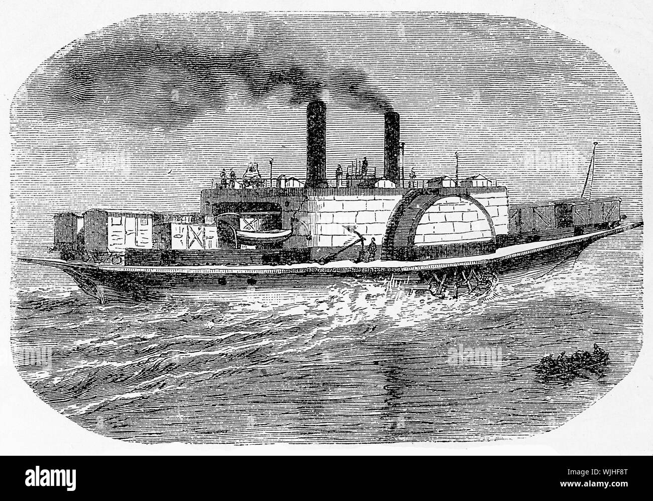 Navire à aubes à vapeur train transports wagons sur le lac de Constance entre l'Allemagne et la Suisse Banque D'Images