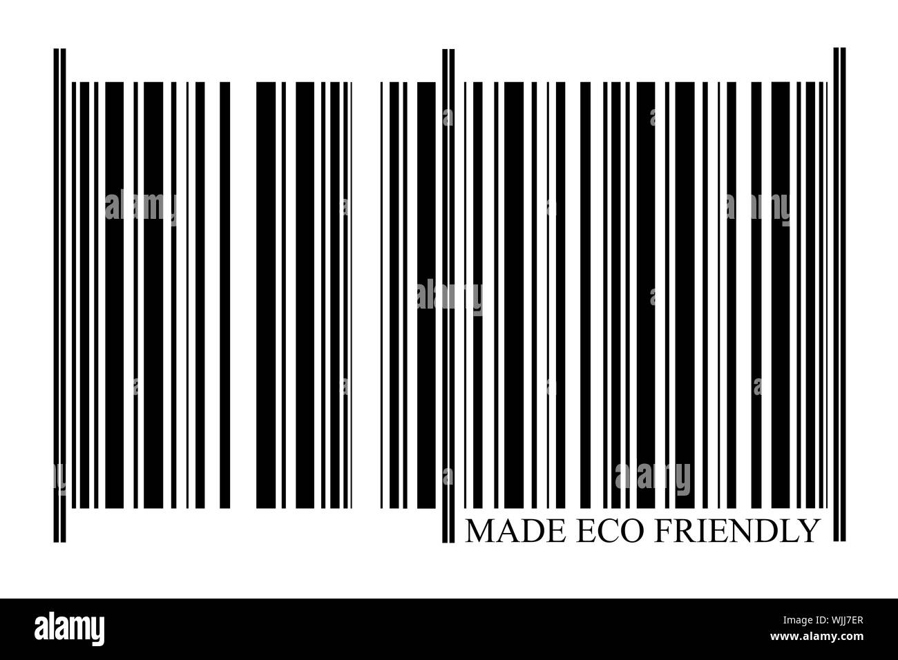 Eco Friendly Code-barres sur fond blanc Banque D'Images