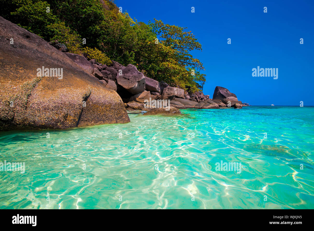 Crystal Waters clair sur les îles Similan en Thaïlande Banque D'Images