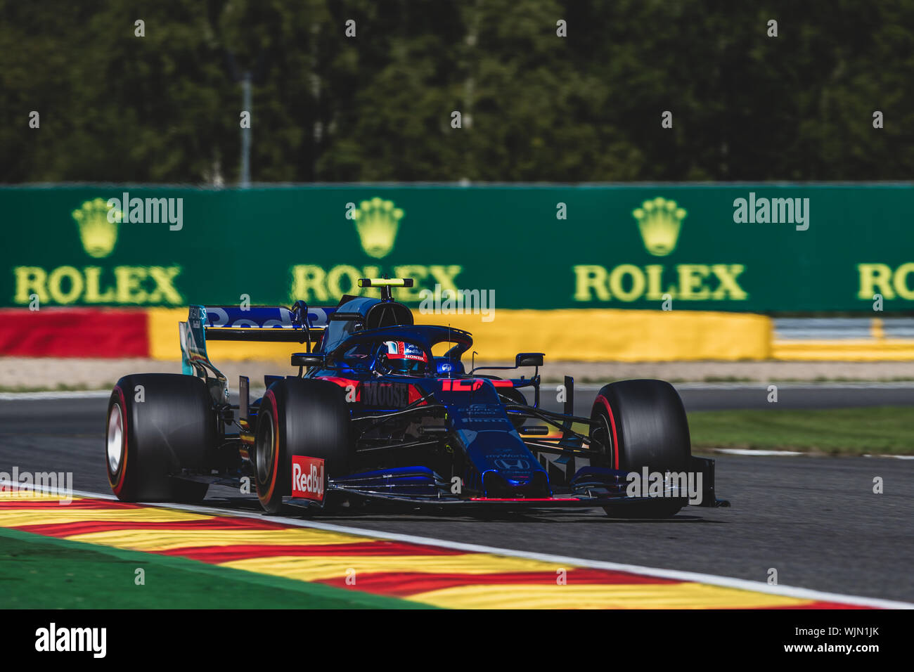 # 10, Pierre Gasly, FRA, Torro Rosso, en action lors du Grand Prix de Belgique à Spa Francorchamps Banque D'Images