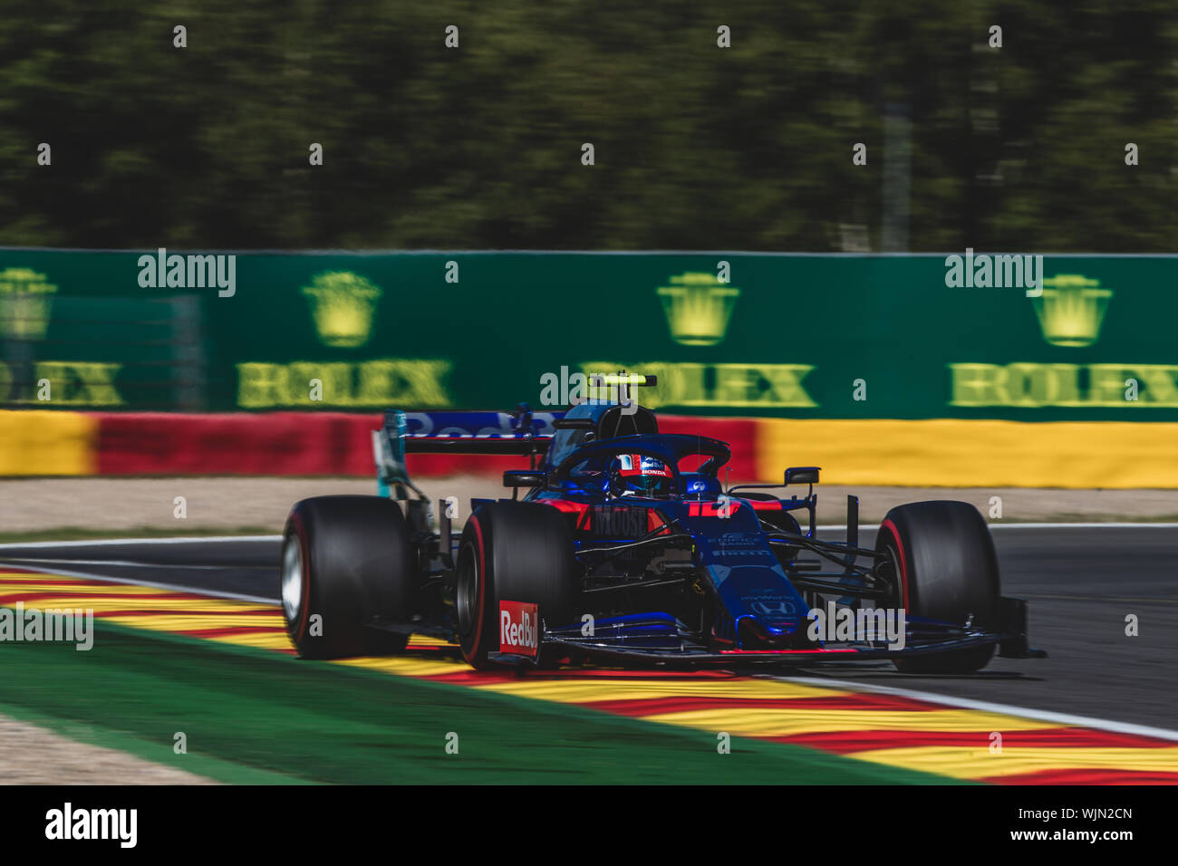 # 10, Pierre Gasly, FRA, Torro Rosso, en action lors du Grand Prix de Belgique à Spa Francorchamps Banque D'Images