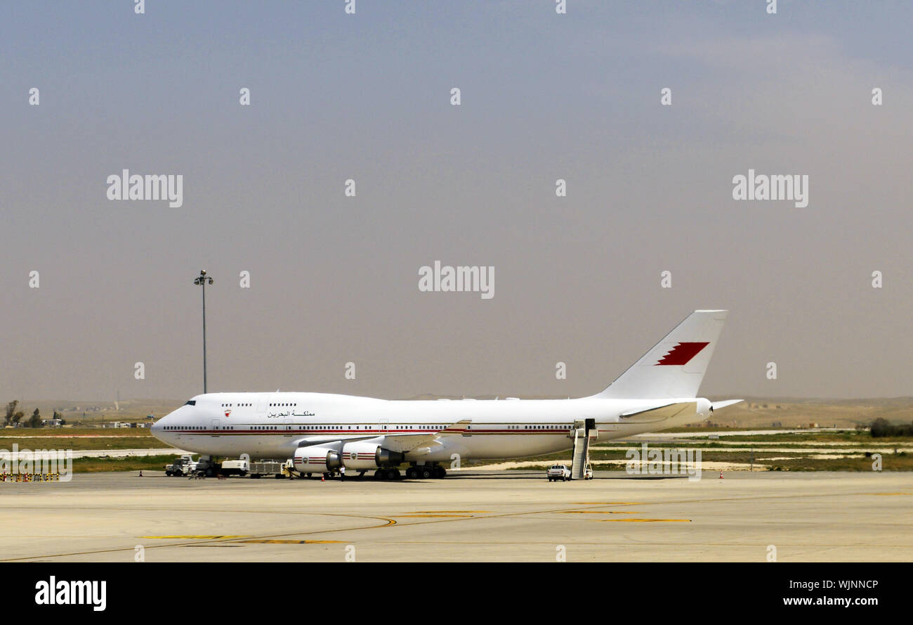 L'avion royal à l'aéroport d'Amman. Banque D'Images