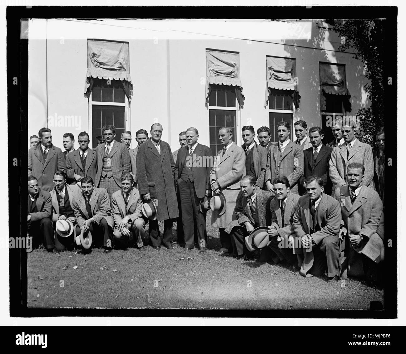 Hoover avec Univ. de Pittsburgh, l'équipe de football 10/3/29 Banque D'Images