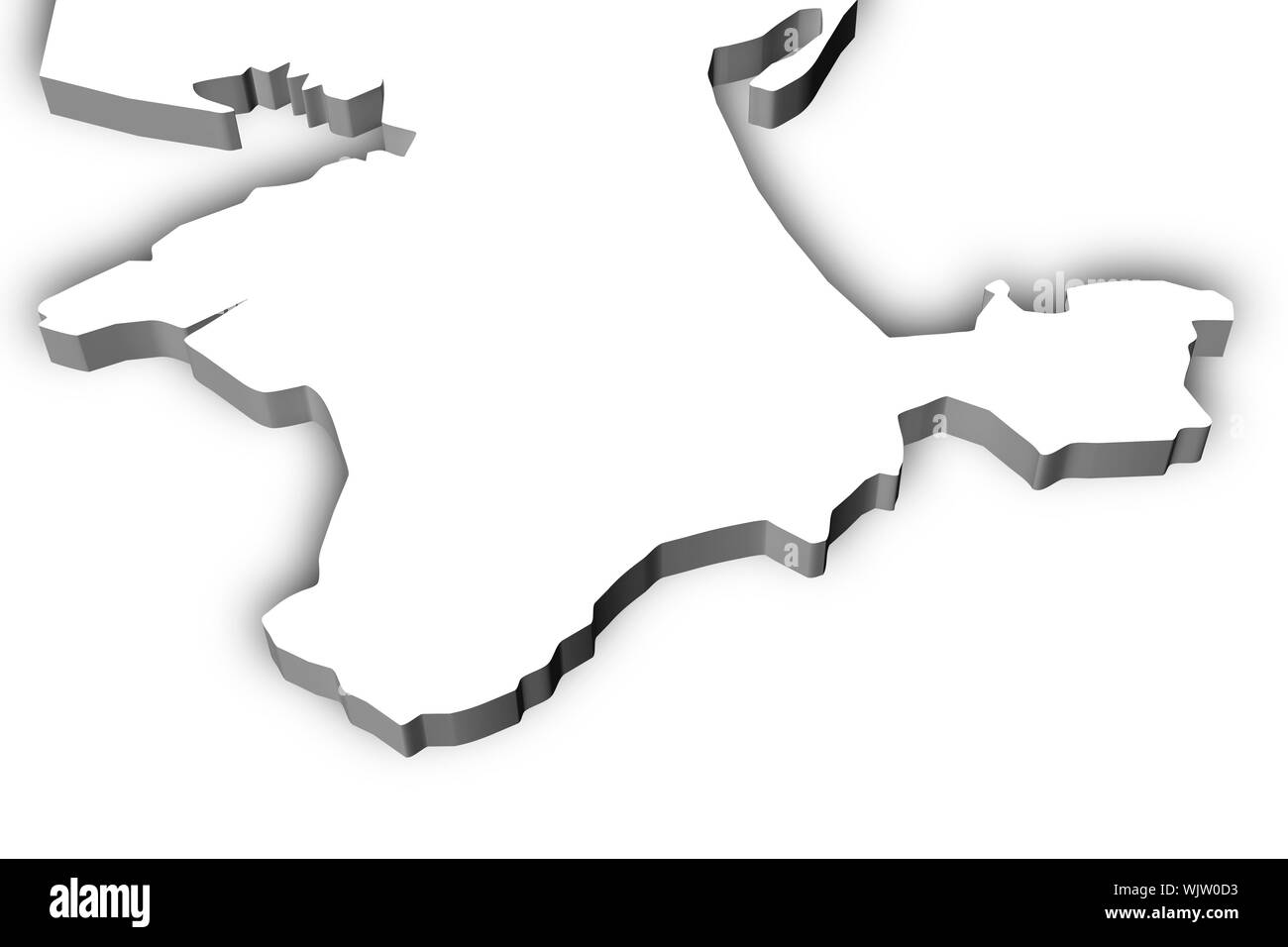 Illustration de la carte de l'île de Crimée en blanc Banque D'Images