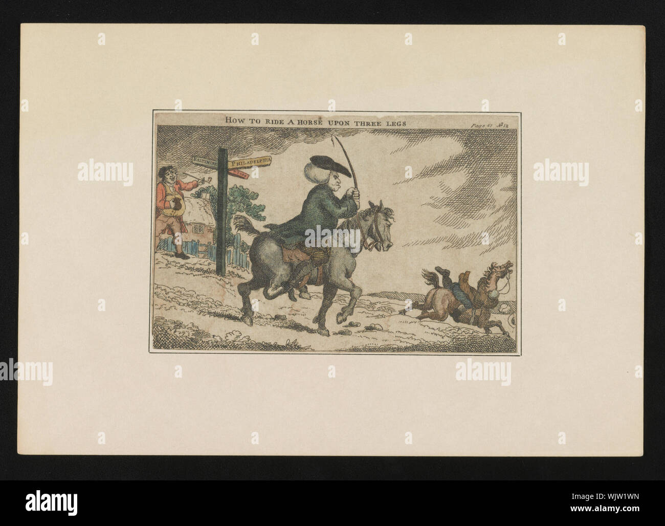 Comment monter un cheval à trois pattes Banque D'Images