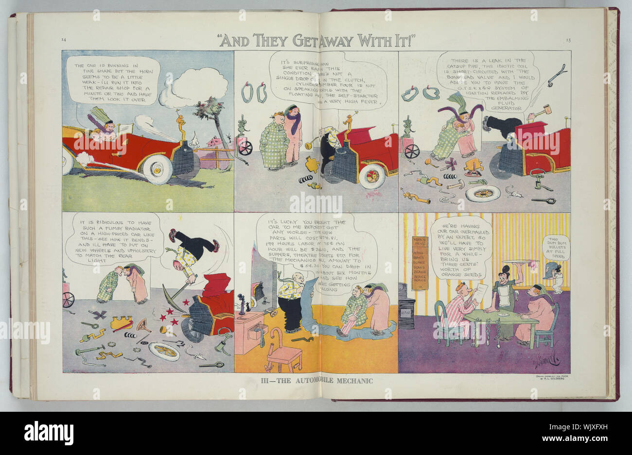III - Le mécanicien d'automobiles. Et ils s'en tirer / R.L. Goldberg ; dessiné expressément pour PUCK par R.L. Goldberg. Banque D'Images