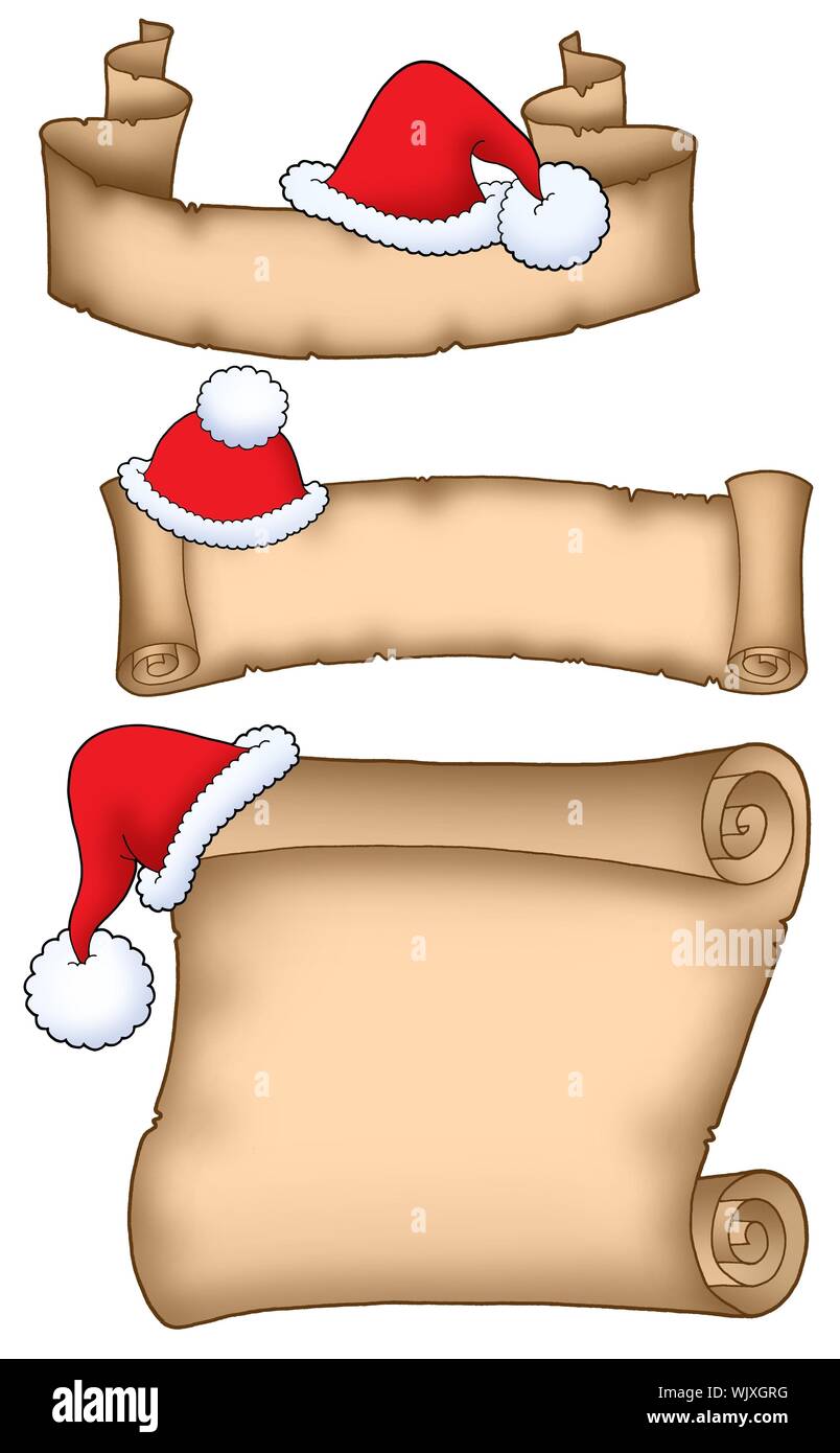 Divers Le Père Noël - illustration couleur parchemin. Banque D'Images