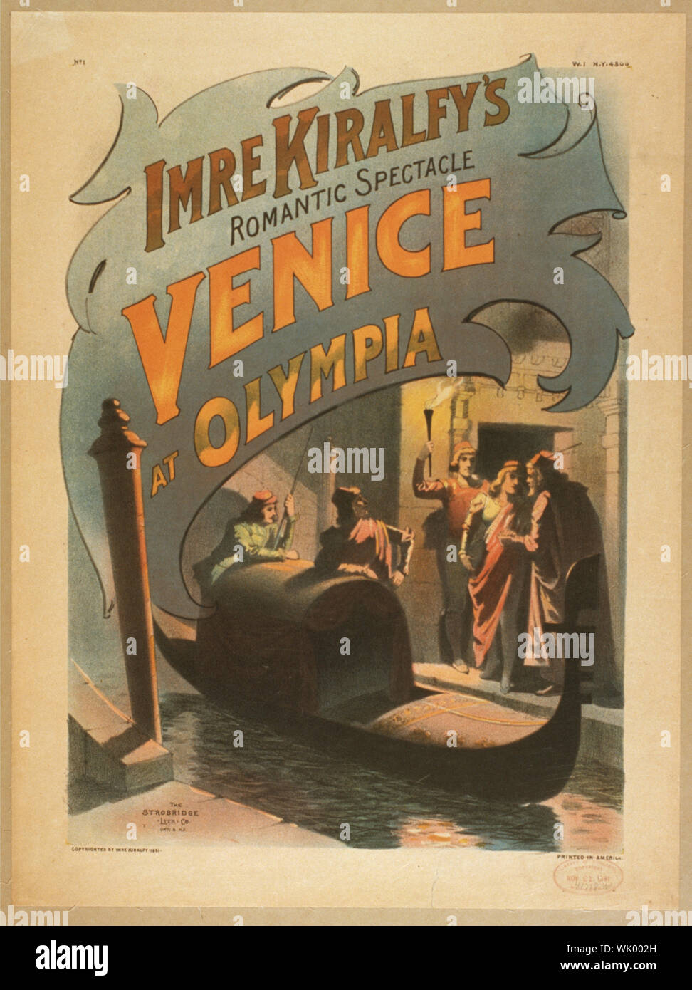 Imre Kiralfy spectacle romantique de Venise, à Olympie Résumé : 1 Couleur d'impression : lithographie ; feuille 50 x 37 cm. (Format affiche) Banque D'Images