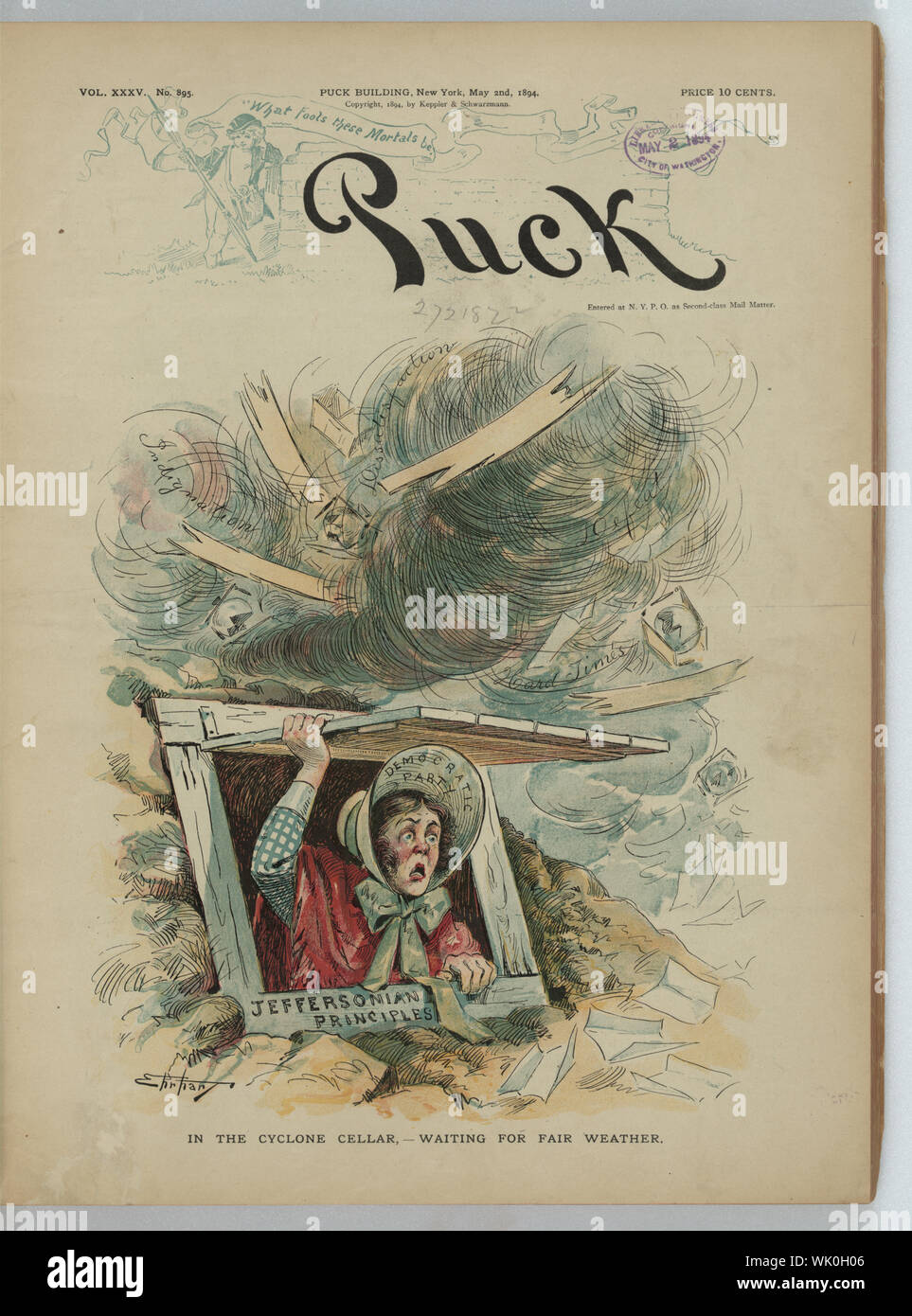 Dans la cave, cyclone - en attente de beau temps / Ehrhart. Banque D'Images