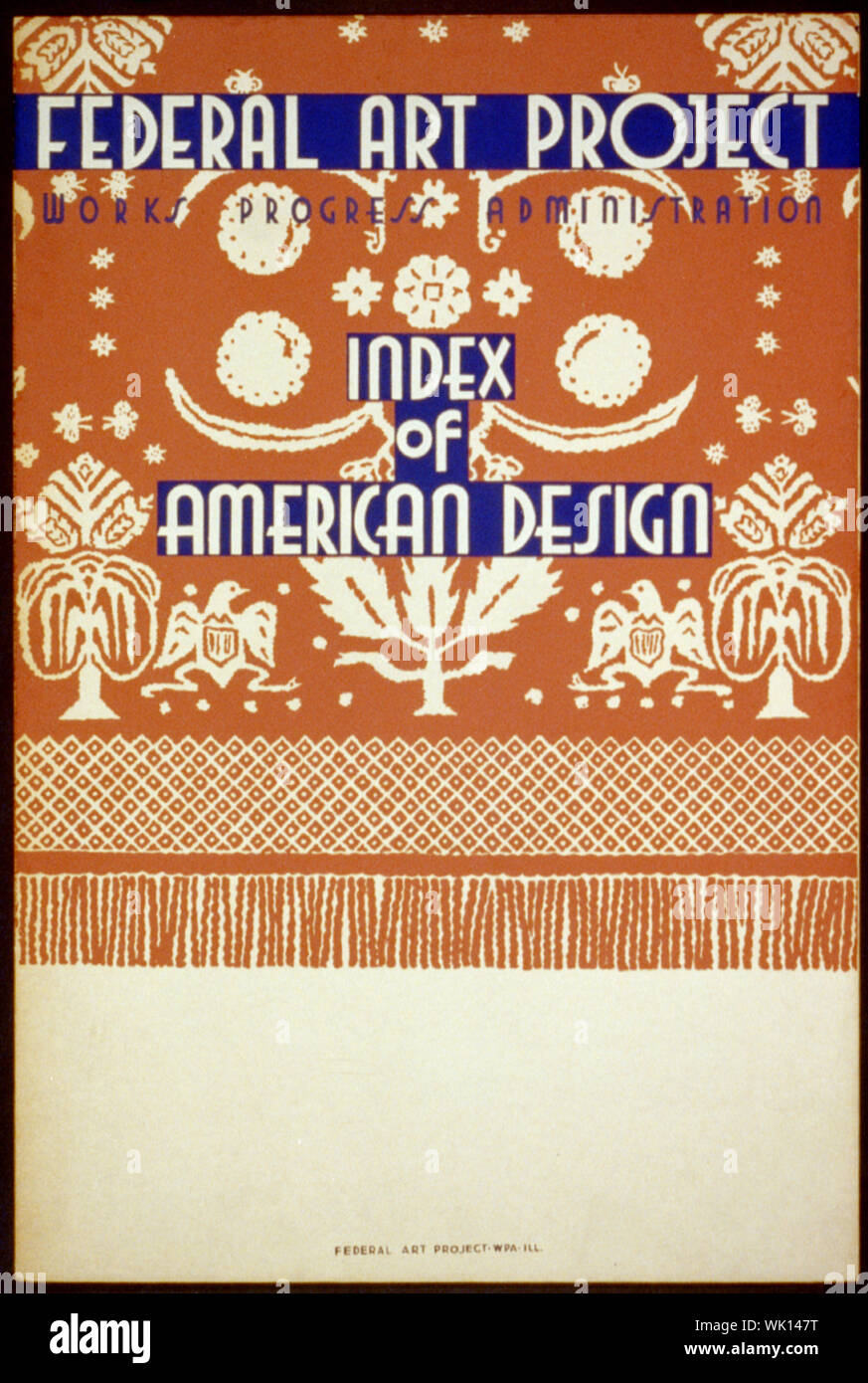Du design américain Index Résumé : pour l'affiche de l'exposition du projet d'art fédéral Index de conception américaine, montrant tissu. Banque D'Images