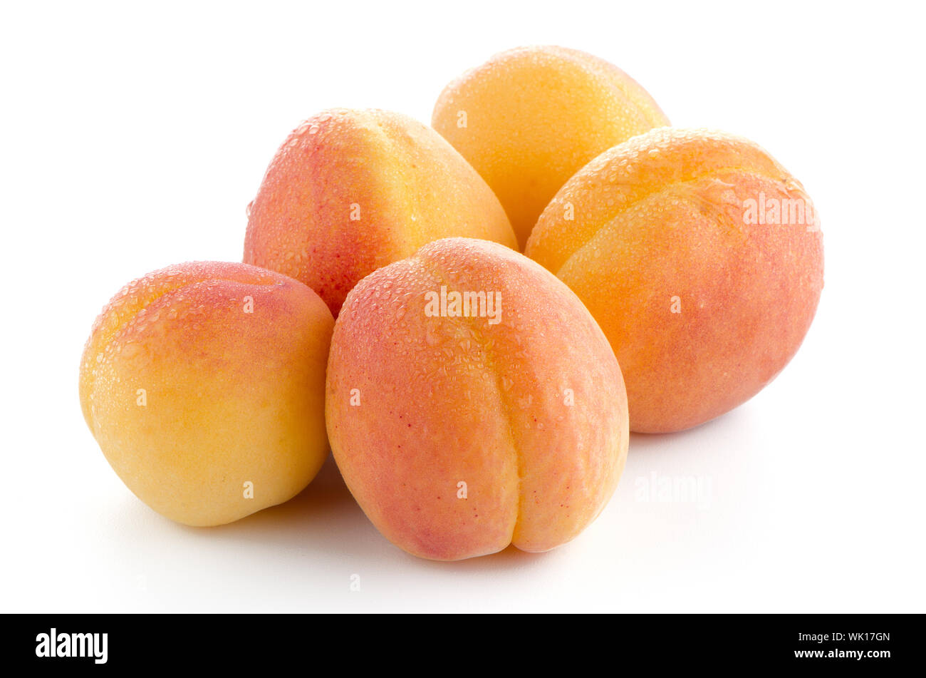Sweet peaches on a white background Banque D'Images