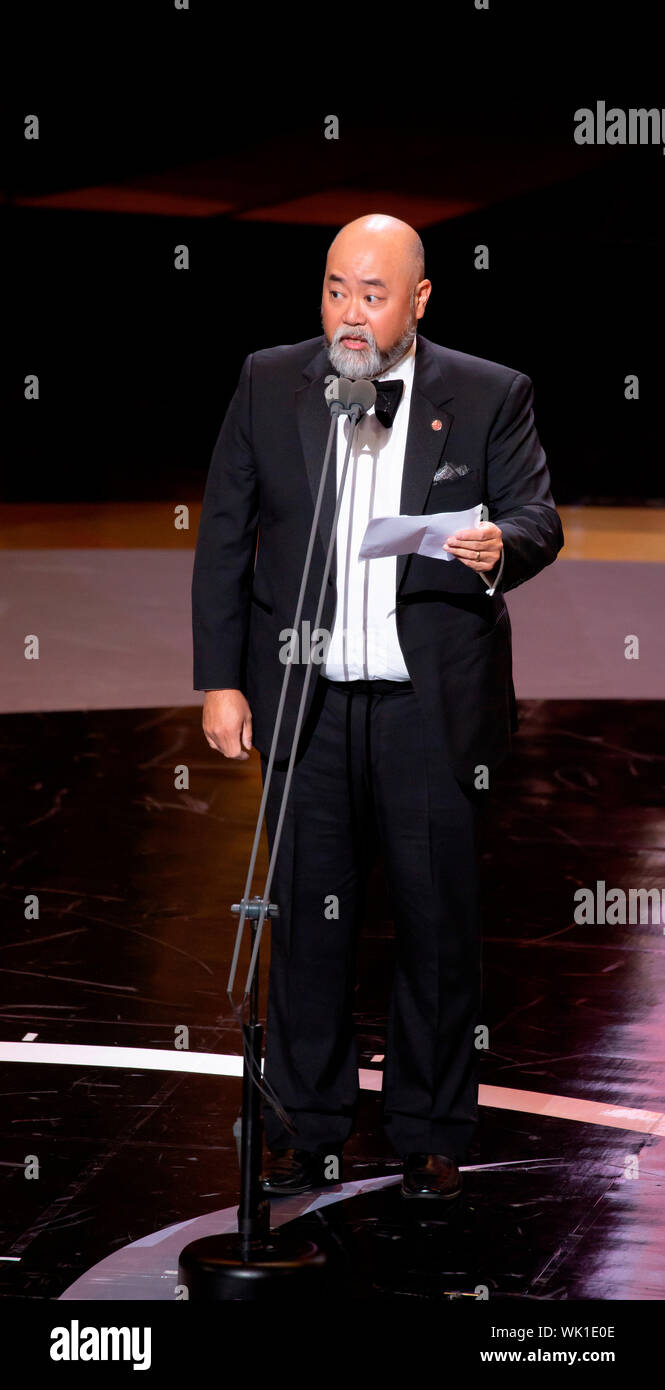 Paul Sun-Hyung Lee, 28 août 2019 : l'acteur canadien coréen et animateur de télévision Paul Sun-Hyung Lee le Seoul International Drama Awards 2019 à Séoul, Corée du Sud. Credit : Lee Jae-Won/AFLO/Alamy Live News Banque D'Images