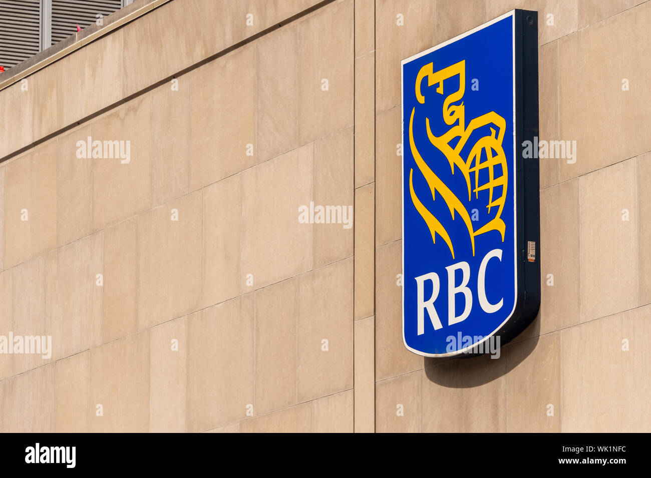 Montréal, CA - 3 septembre 2019 - La Banque Royale du Canada (RBC) Inscrivez-vous sur le boulevard René Lévesque. Banque D'Images