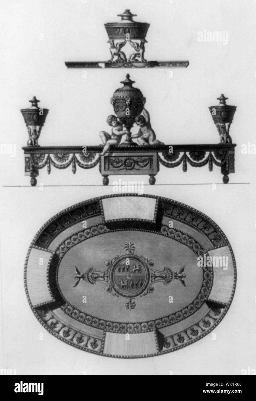 Stand d'encre conçu ca. 1778 pour Sir W.W. Wynn à Sion-house Banque D'Images