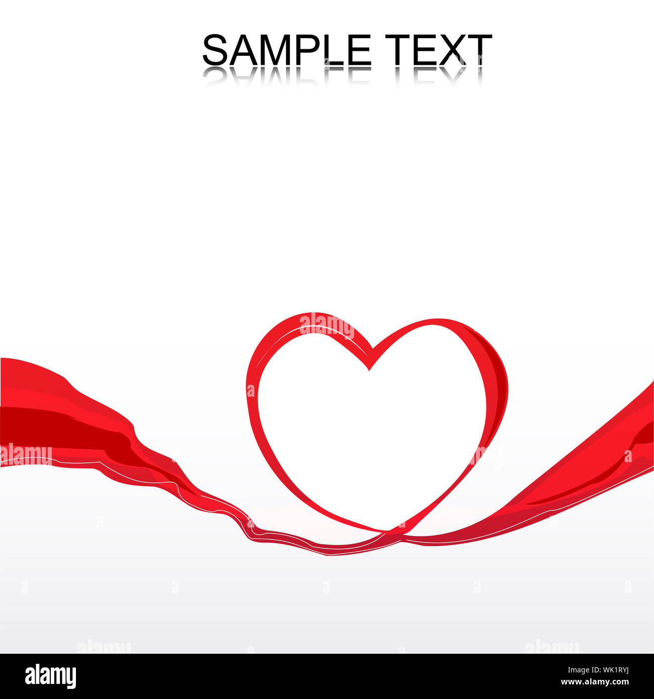 Illustration de coeur vecteur formé par ruban avec modèle de texte de l'échantillon Banque D'Images